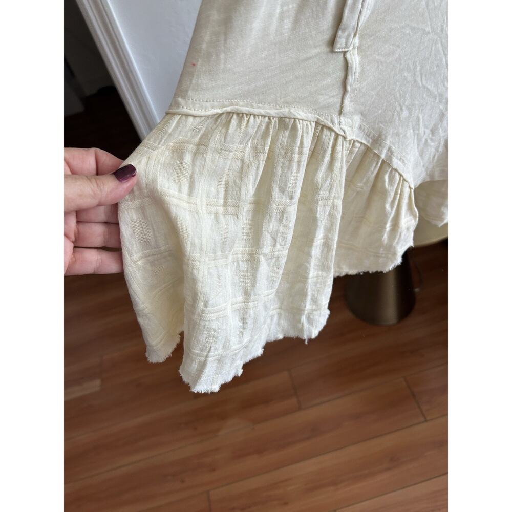 Anthropologie Tunic Shirt Beige Lagenlook Size L Oversized Boho - Picture 6 of 12